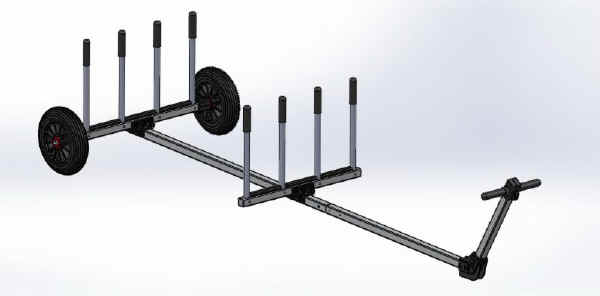 Dynamic Laser Sailboat Launching Dolly. Select STANDARD Wheels for Firm Ground - Select LARGE Wheels for Sand.