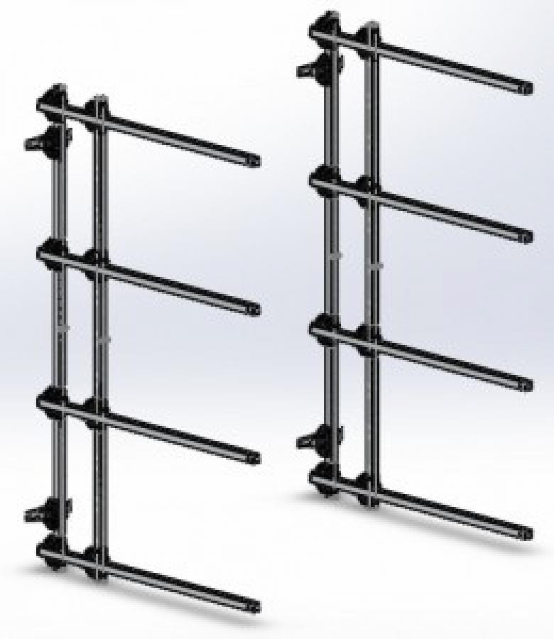 Dynamic Wall Rack 4 Bay Canoes, Kayaks, SUP Boards