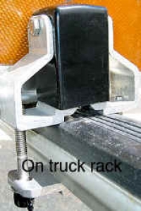 LS-4 Load Stops come as a Set of 4.  Use them on the TT-2 Truck Rack, The NSC-2 Roof Rack, and the HR-2 Hitch Rack.   Prevents your boat from shifting from Side to Side.  Quickly attaches to most other cross bars.  Sturdy aluminum frame with Non-Marring V